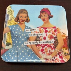 Vintage Style Small Dish with Retro Ladies
